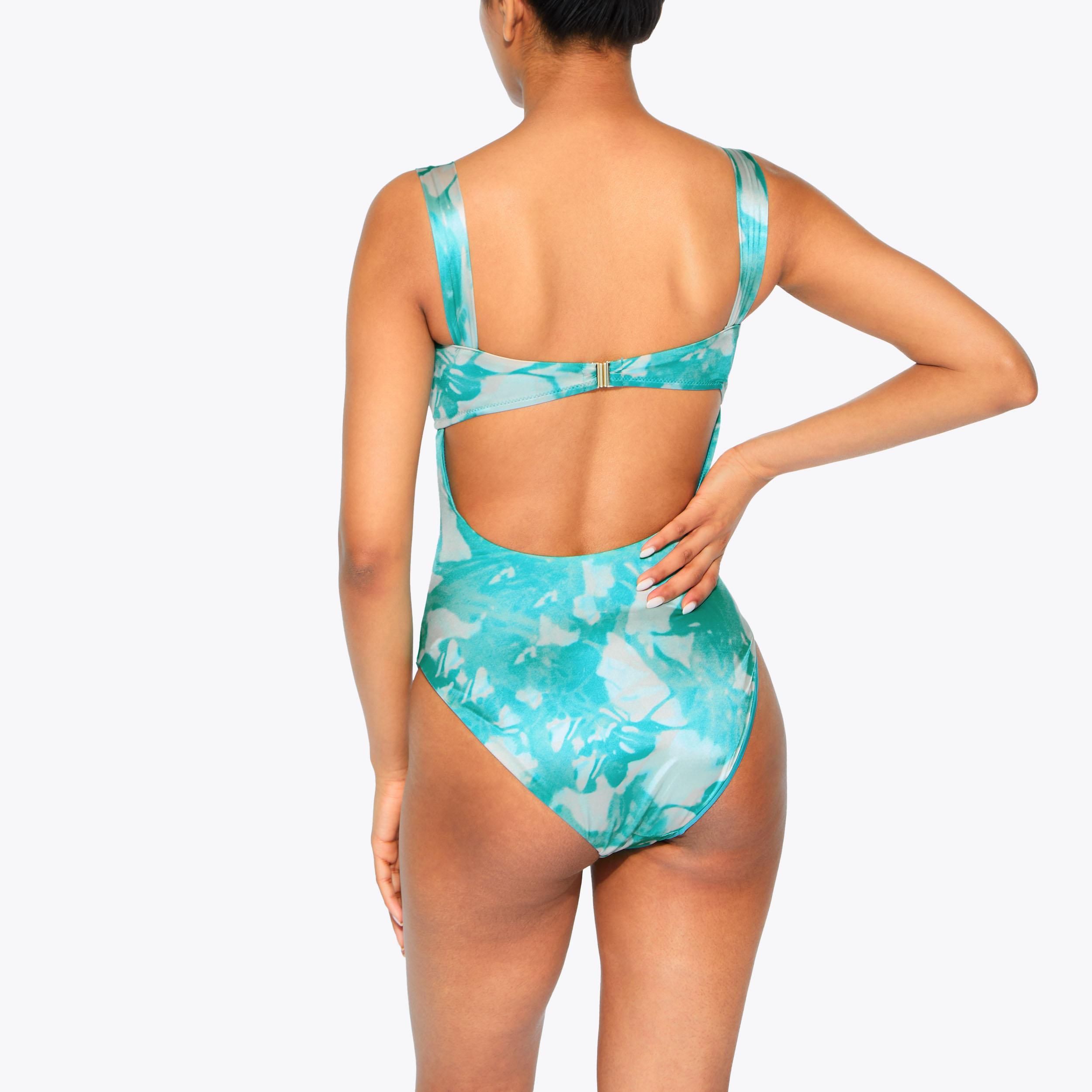 Shellie CHELSEA SWIMSUIT Blue Floral Print Swimsuit by KURT GEIGER