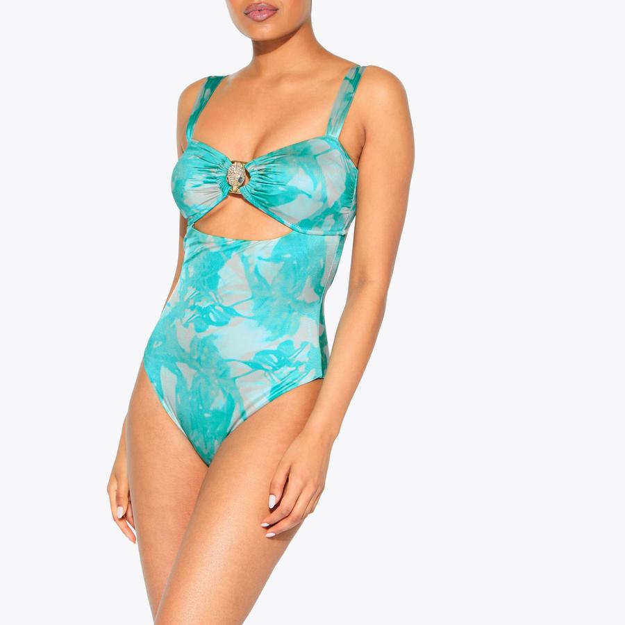 CHELSEA SWIMSUIT Blue Floral Print Swimsuit by KURT GEIGER