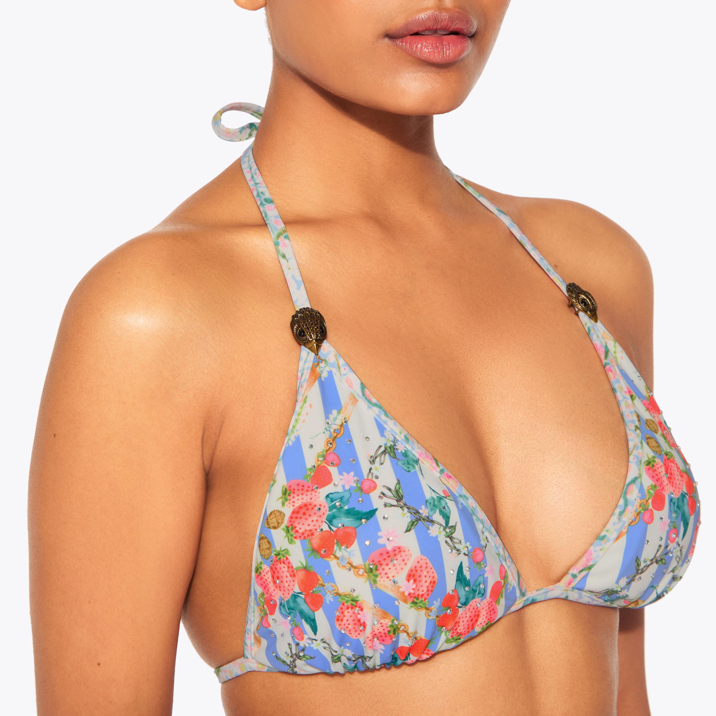 KENSINGTON GEM TRIANGLE Blue Stripe Triangle Bikini by KURT