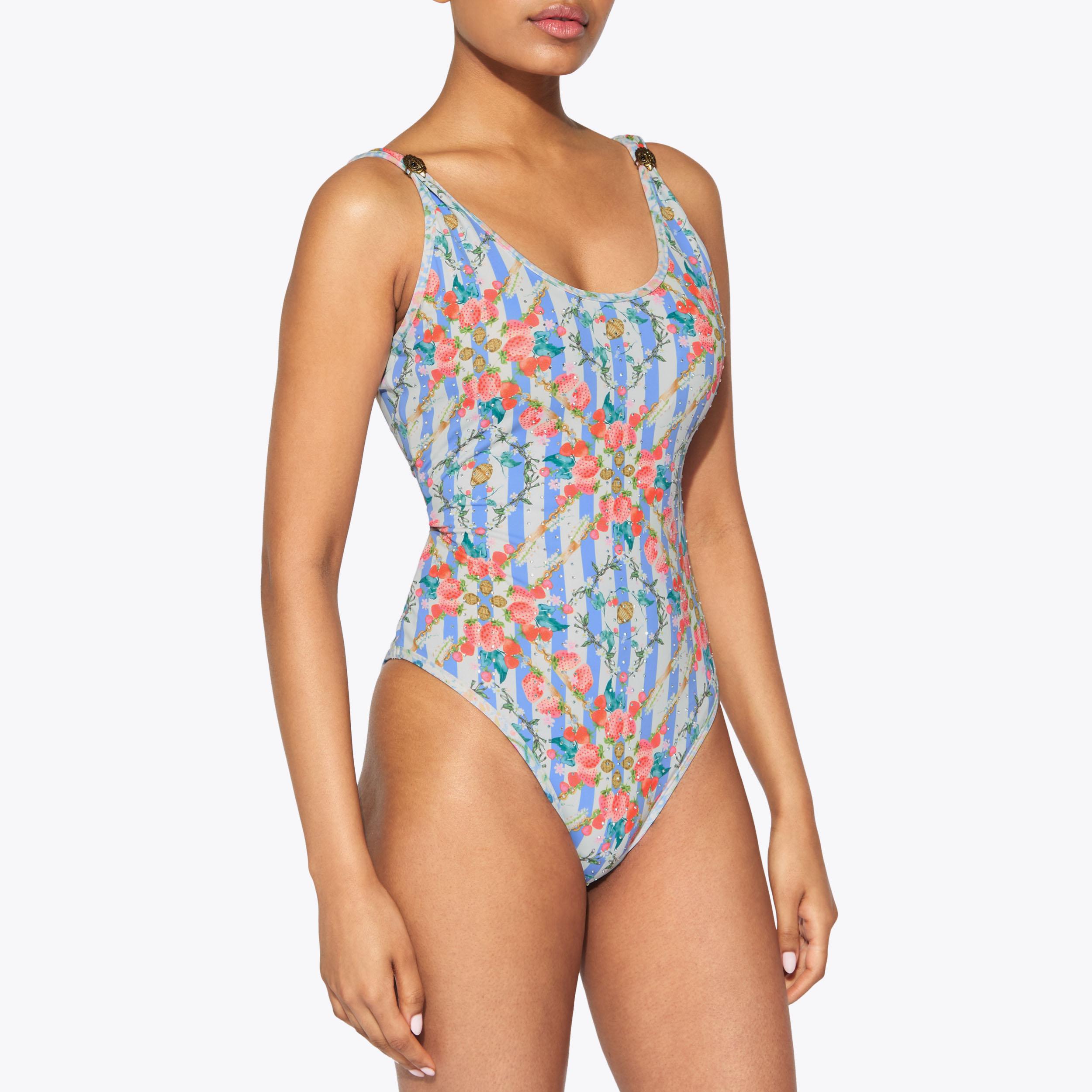 Strawberry Kensington Double Strap Swimsuit | Kurt Geiger
