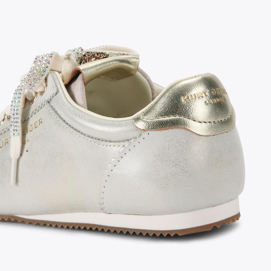 ISLINGTON SNEAKER Metallic Silver Trainers by KURT GEIGER LONDON