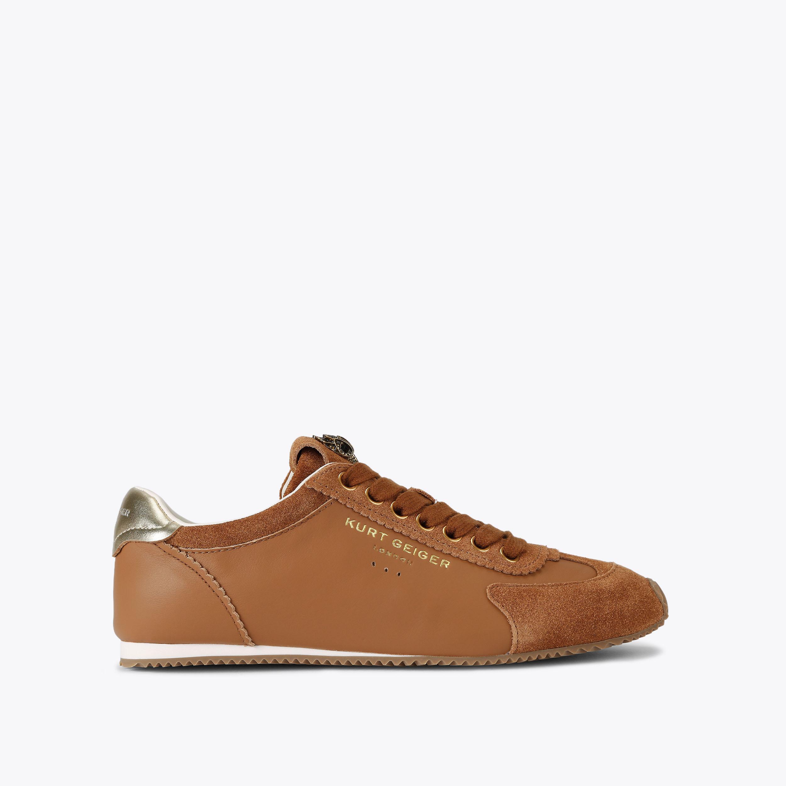 ISLINGTON SNEAKER Tan Leather Lace Up Sneaker by KURT GEIGER LONDON