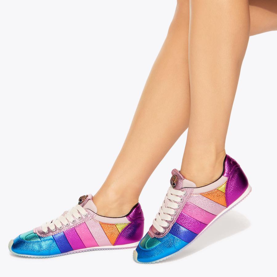 n  ISLINGTON SNEAKER Striped Pebble Grain Leather Sneaker by