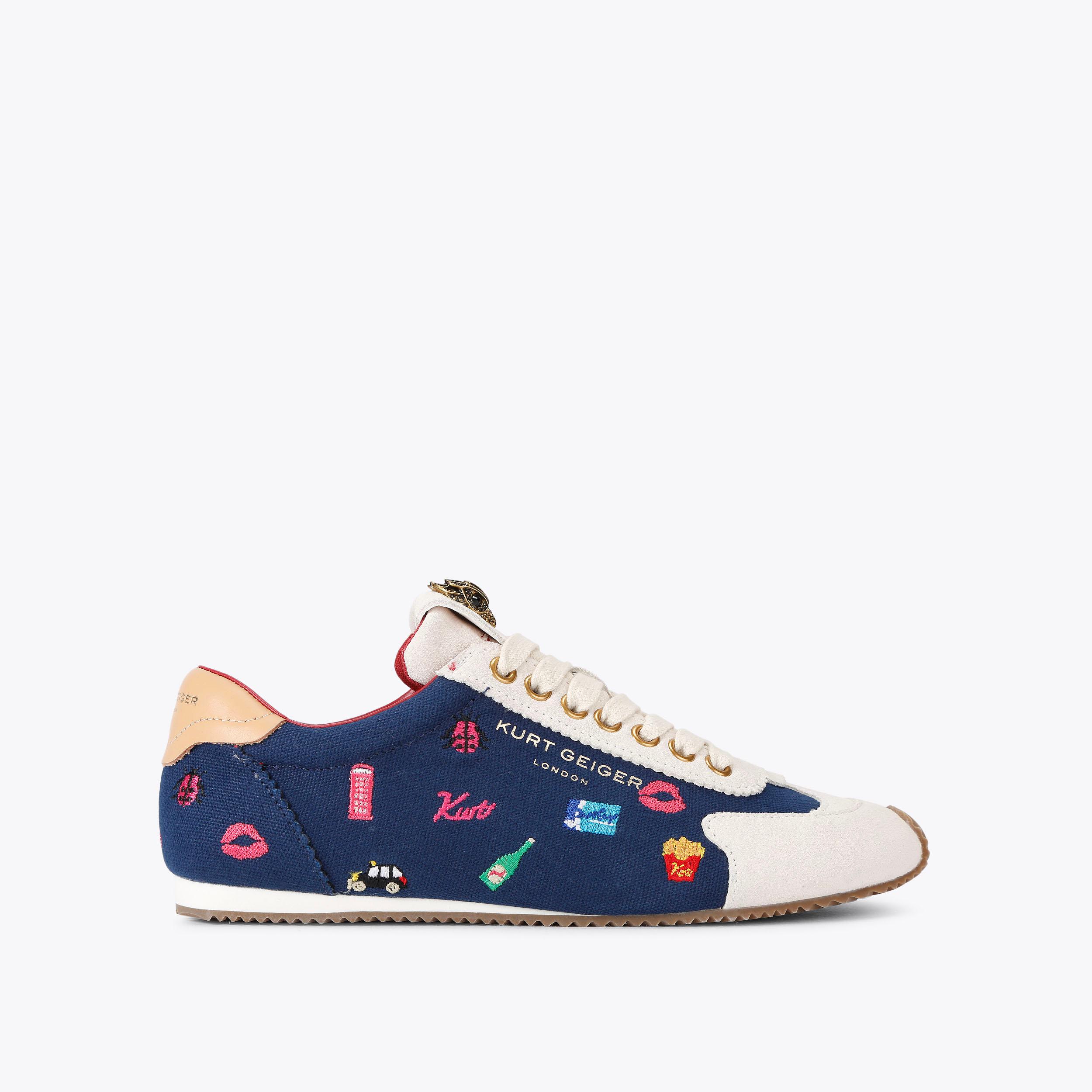 ISLINGTON SNEAKER Dark Blue Canvas Sneaker by Kurt Geiger London