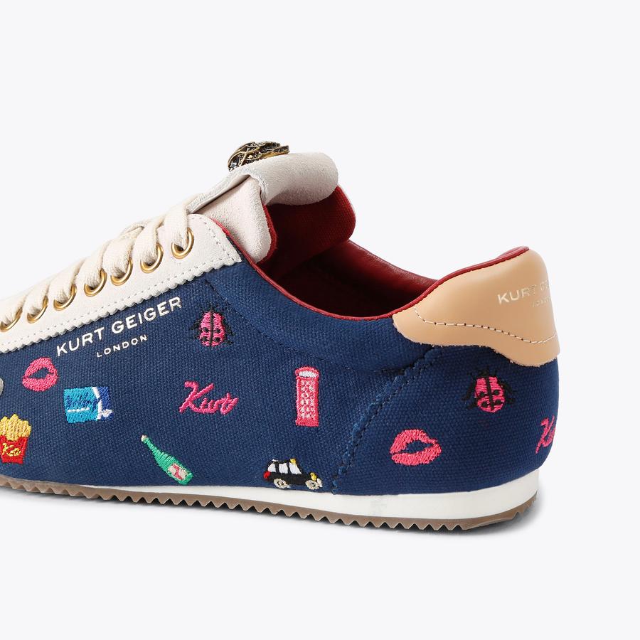 ISLINGTON SNEAKER Dark Blue Canvas Sneaker by Kurt Geiger London