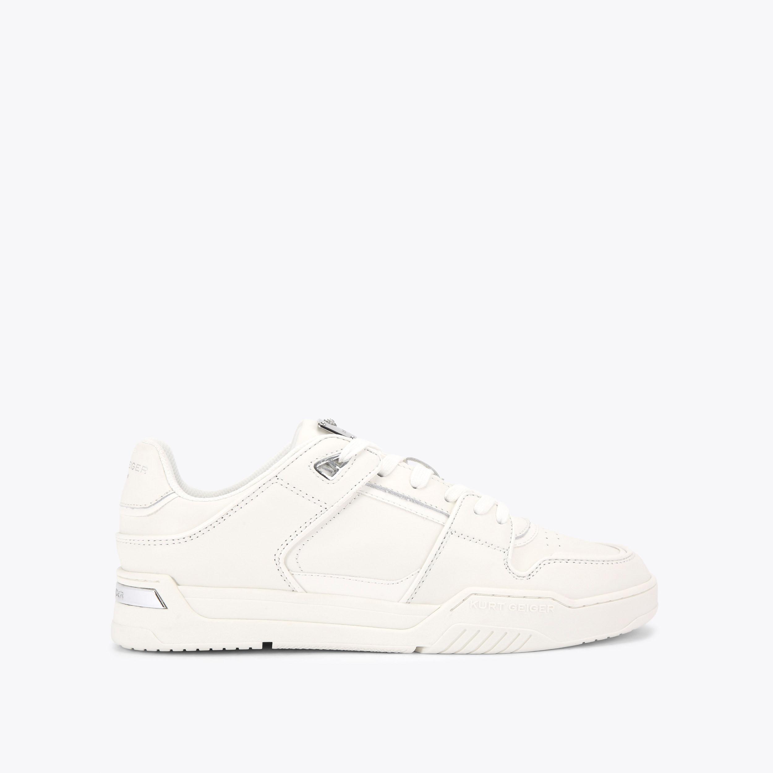 Regan White Leather Sneakers | Designer Lace Ups | Kurt Geiger