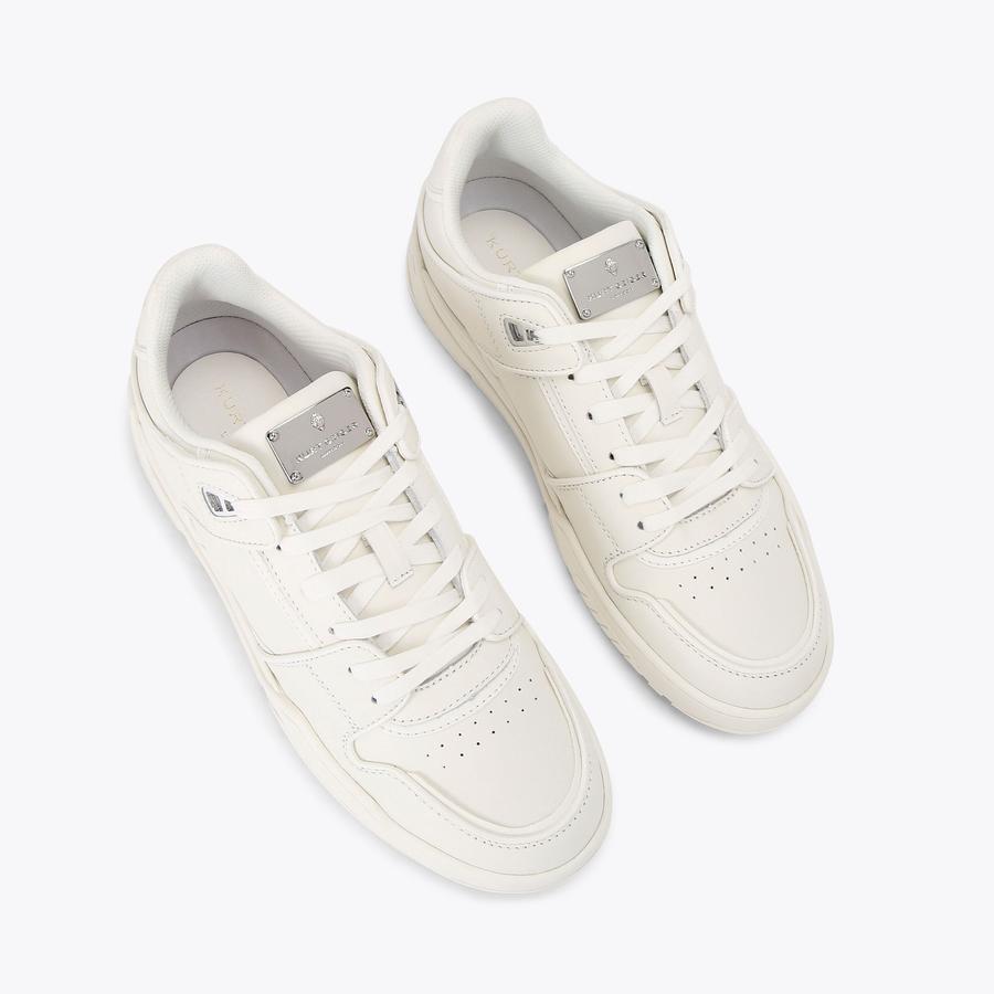 Regan White Leather Sneakers | Designer Lace Ups | Kurt Geiger