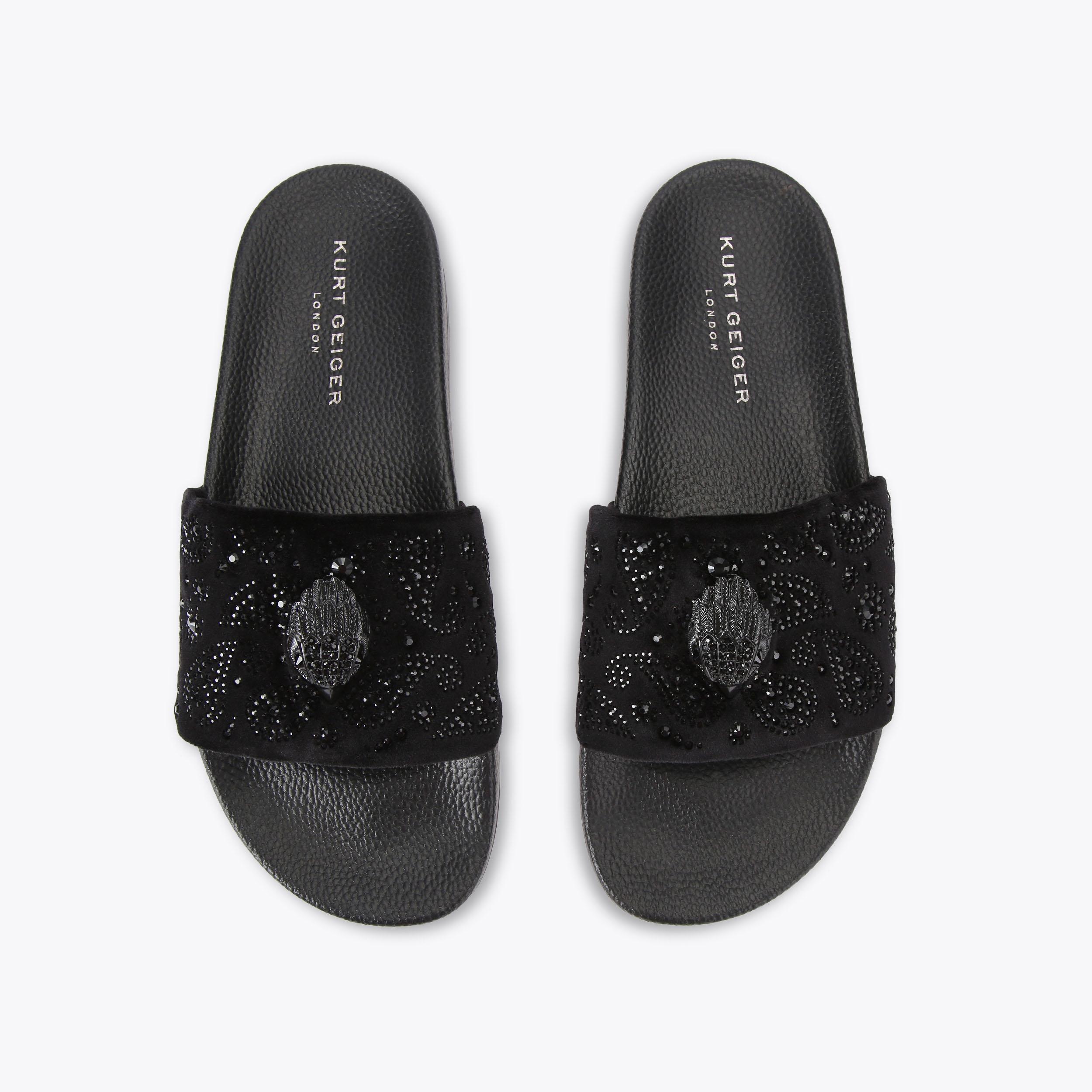 MILO EAGLE Black Quilted Kurt Geiger Slip On Sandal Sz 11 Mens NEW meena-eagle-mens-black-other-  main image 4