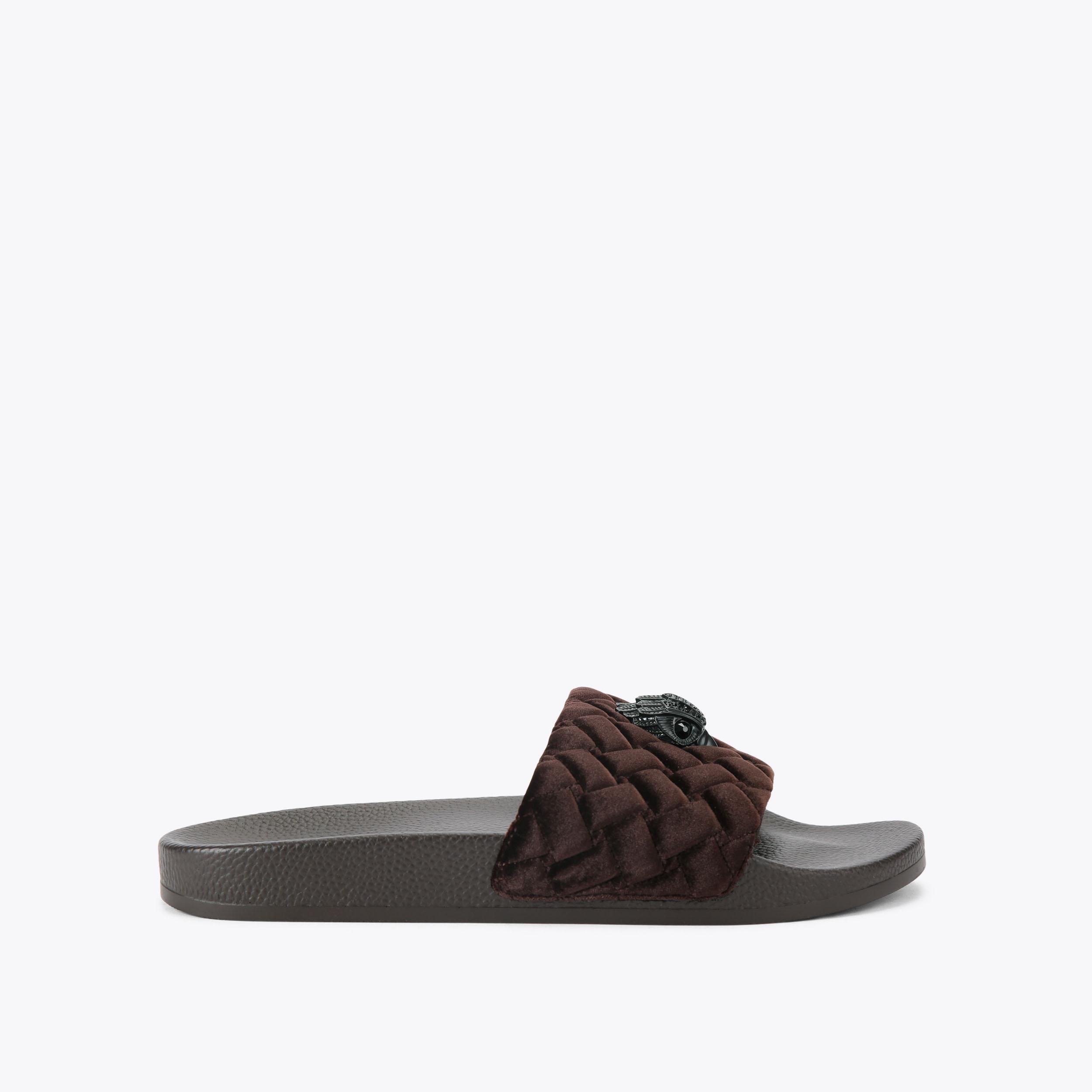 MEENA EAGLE MENS Dark Brown Velvet Sandal by KURT GEIGER LONDON display picture 1