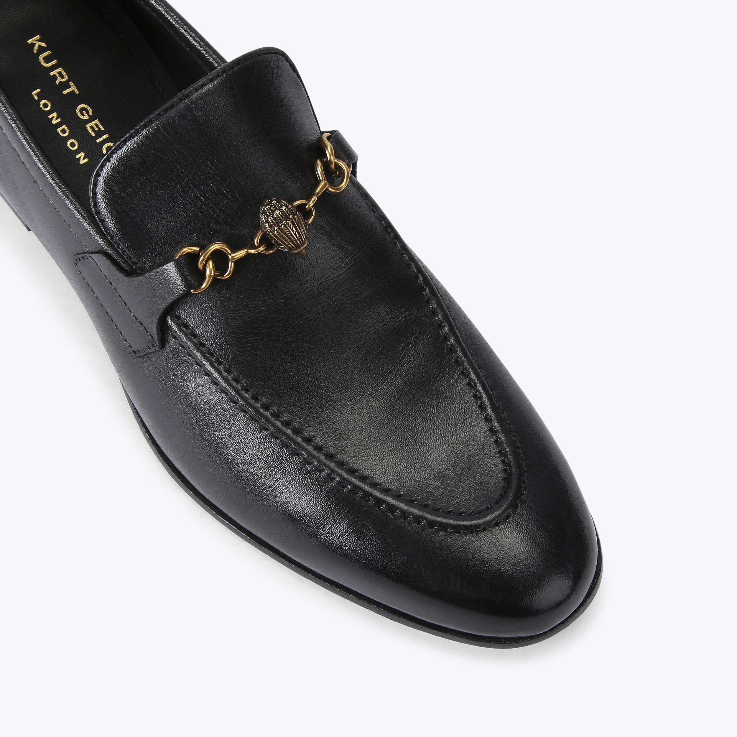 ALTON Black Leather Slip On Shoe by KURT GEIGER LONDON