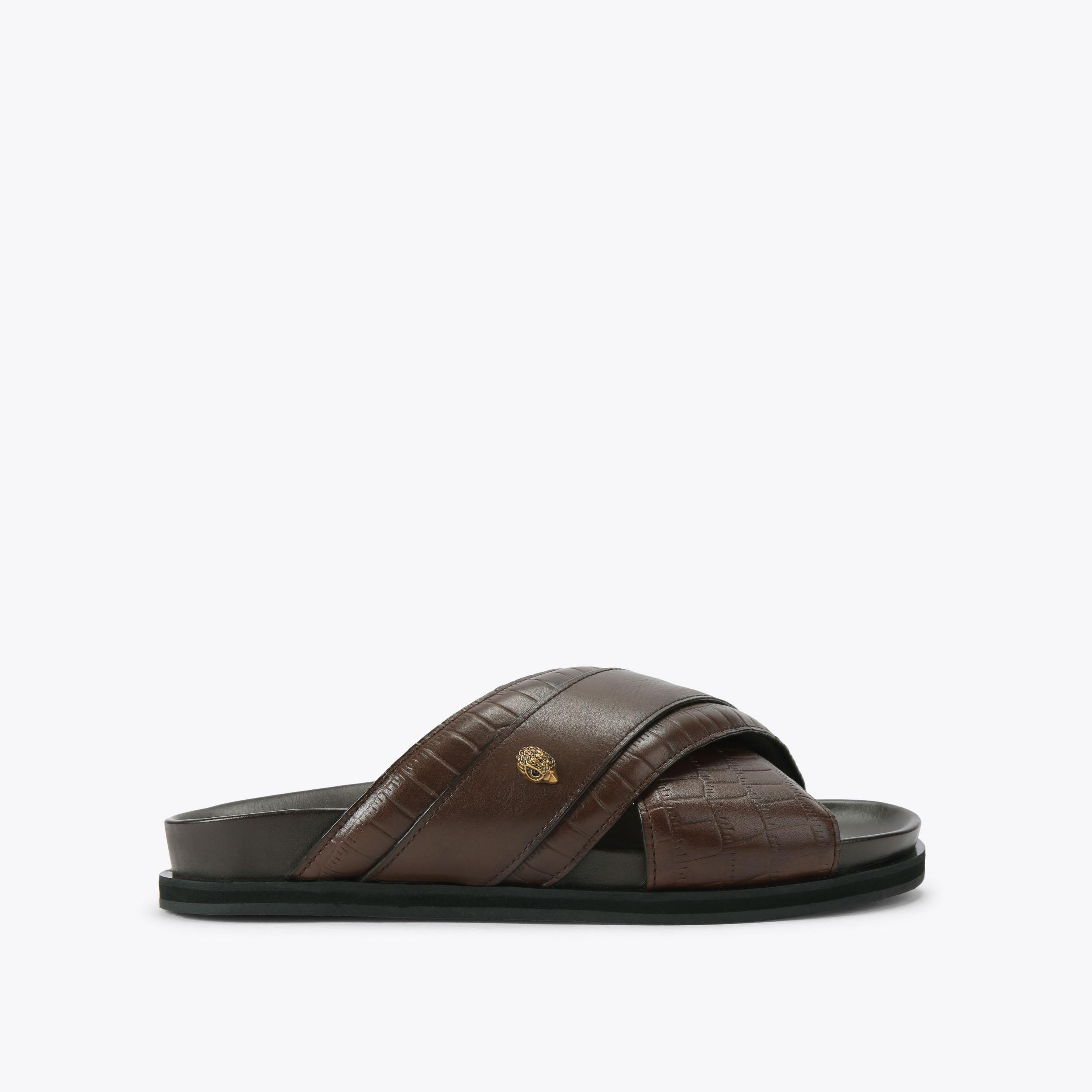 BROCKWELL SLIDE Grey Slide On Sandal by Kurt Geiger London