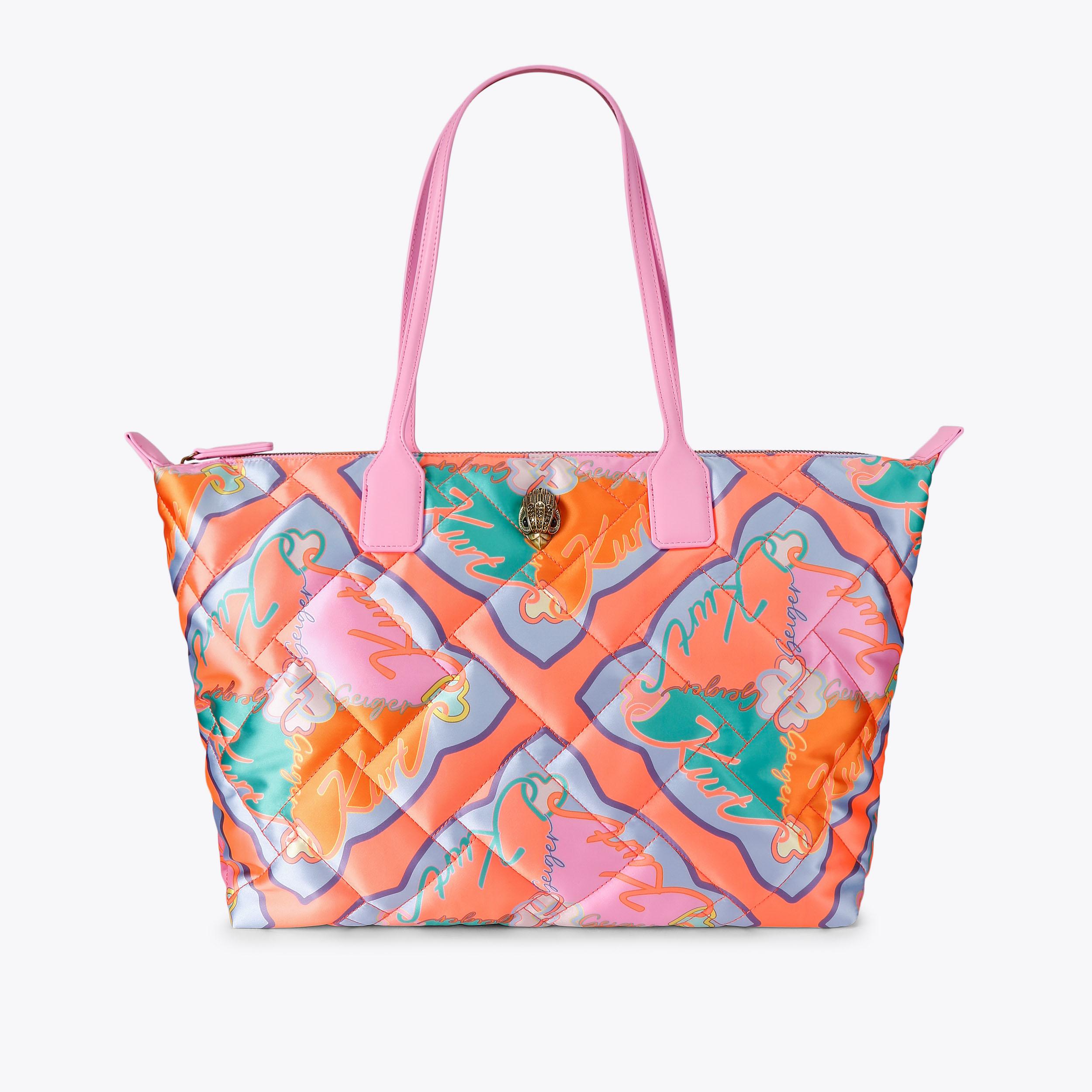 KC VINYL LG TOTE Pink Vinyl Shoulder Tote Bag by Kurt Geiger London