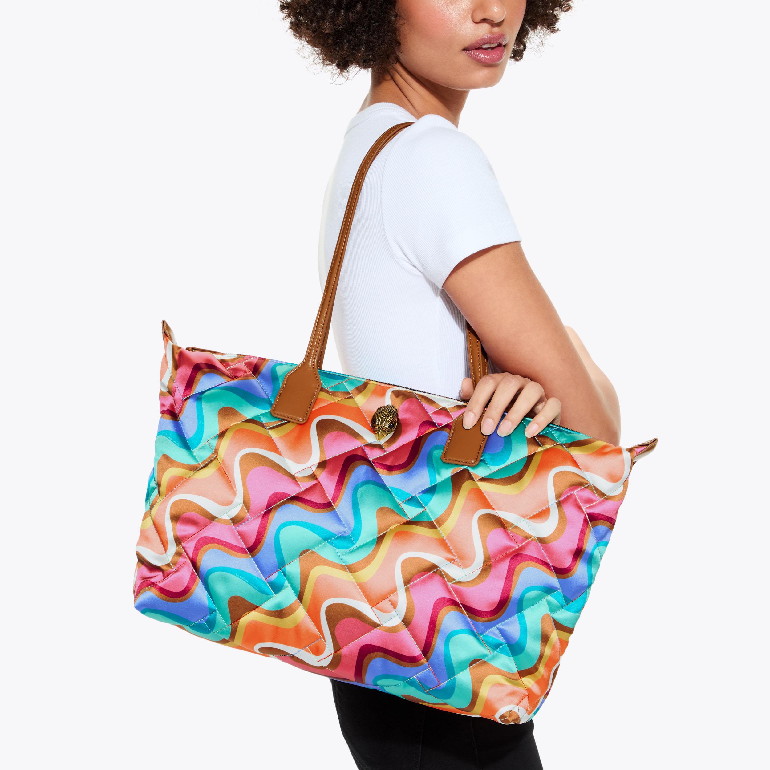 RECYCLED SHOPPER Rainbow Swirl Shopper Purse by KURT GEIGER LONDON