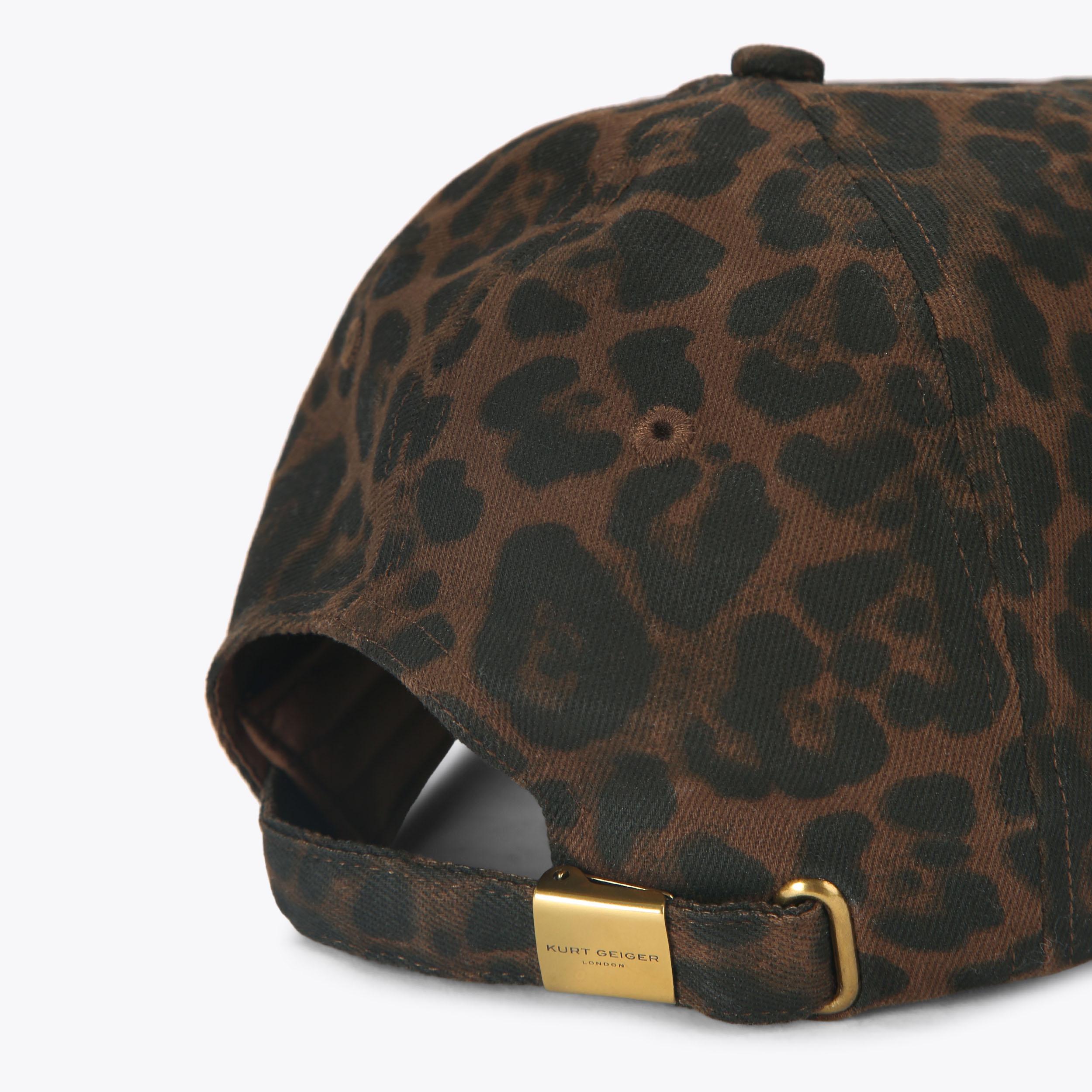 CHELSEA CAP Leopard Print Cap by KURT GEIGER LONDON