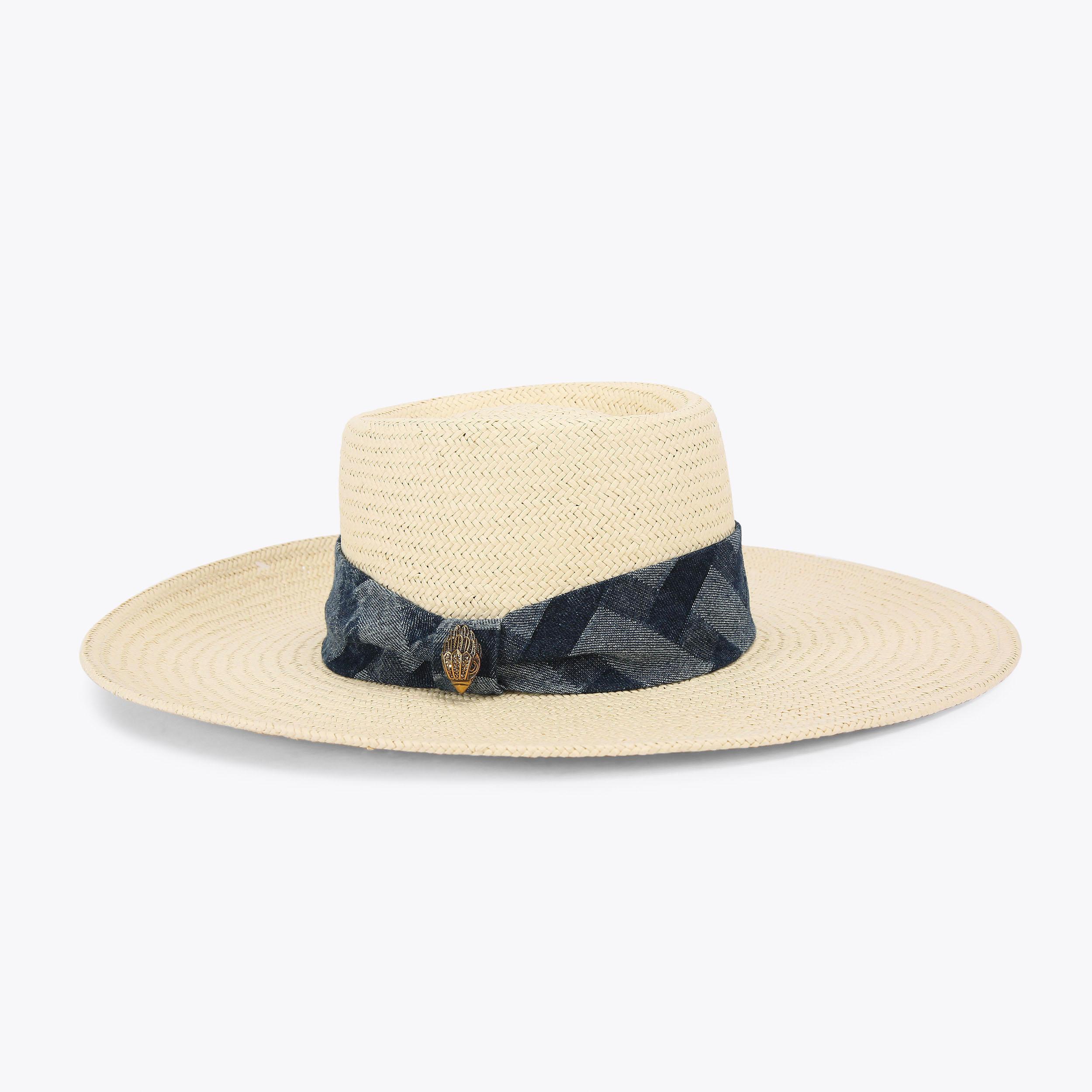 KENSINGTON WIDE BRIM HAT Wide Brim Raffia Hat by KURT GEIGER LONDON