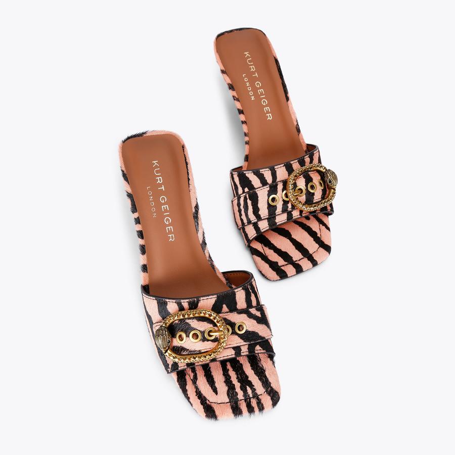MAYFAIR MULE MID HEEL SDL Pink Calfhair Heel by KURT GEIGER