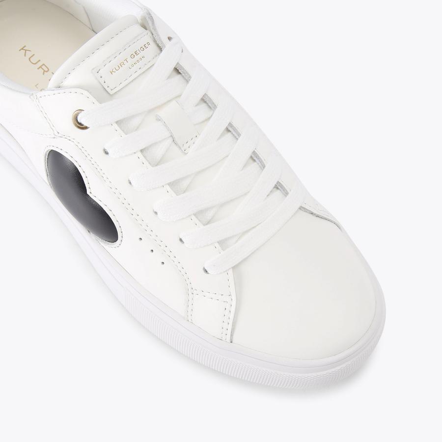 Lana Heart Sneaker Black & White Leather | Kurt Geiger