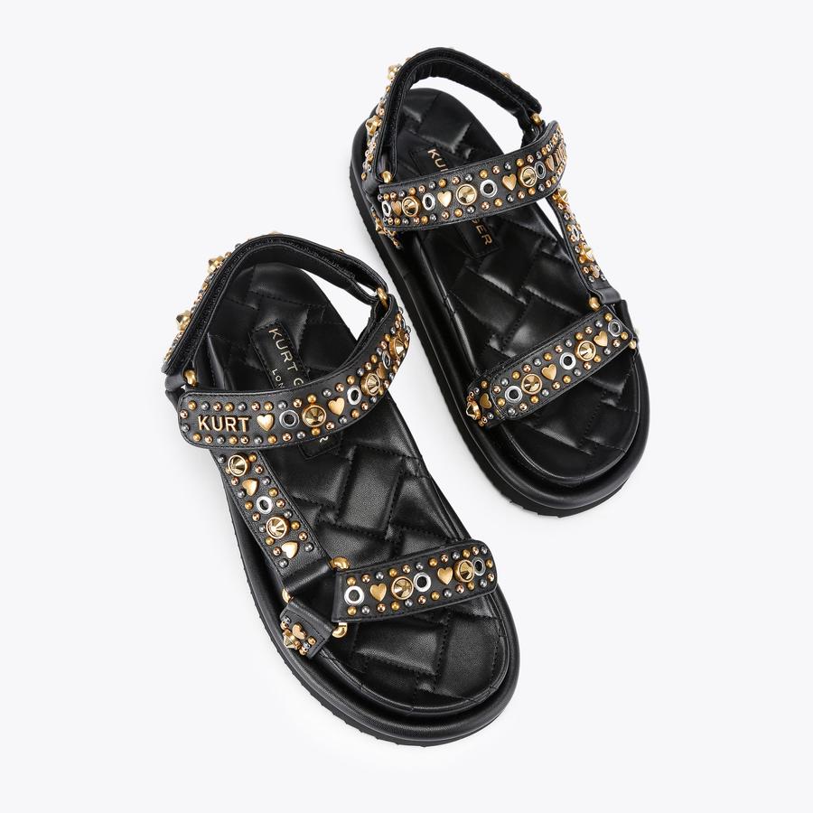 ORSON SANDAL Antiqued Brass Velcro Sandal by Kurt Geiger London