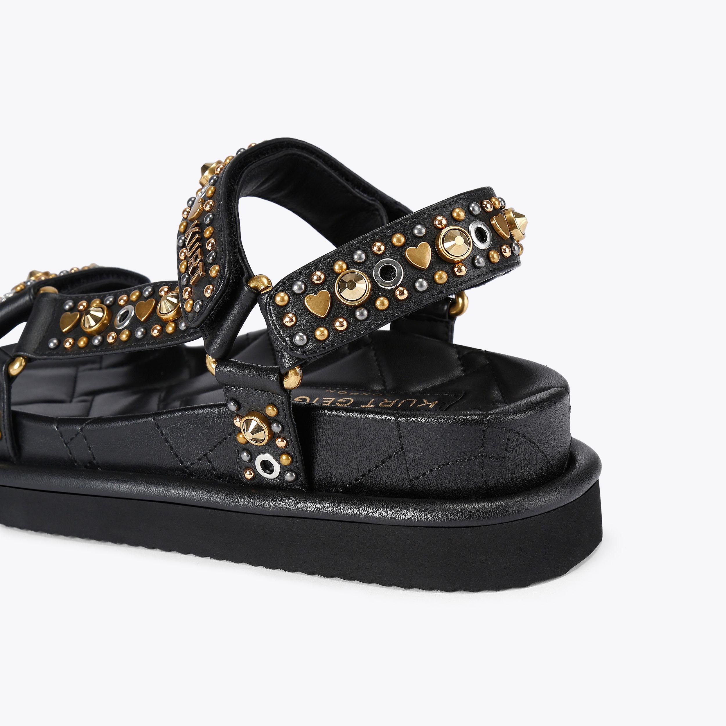 ORSON SANDAL Antiqued Brass Velcro Sandal by Kurt Geiger London