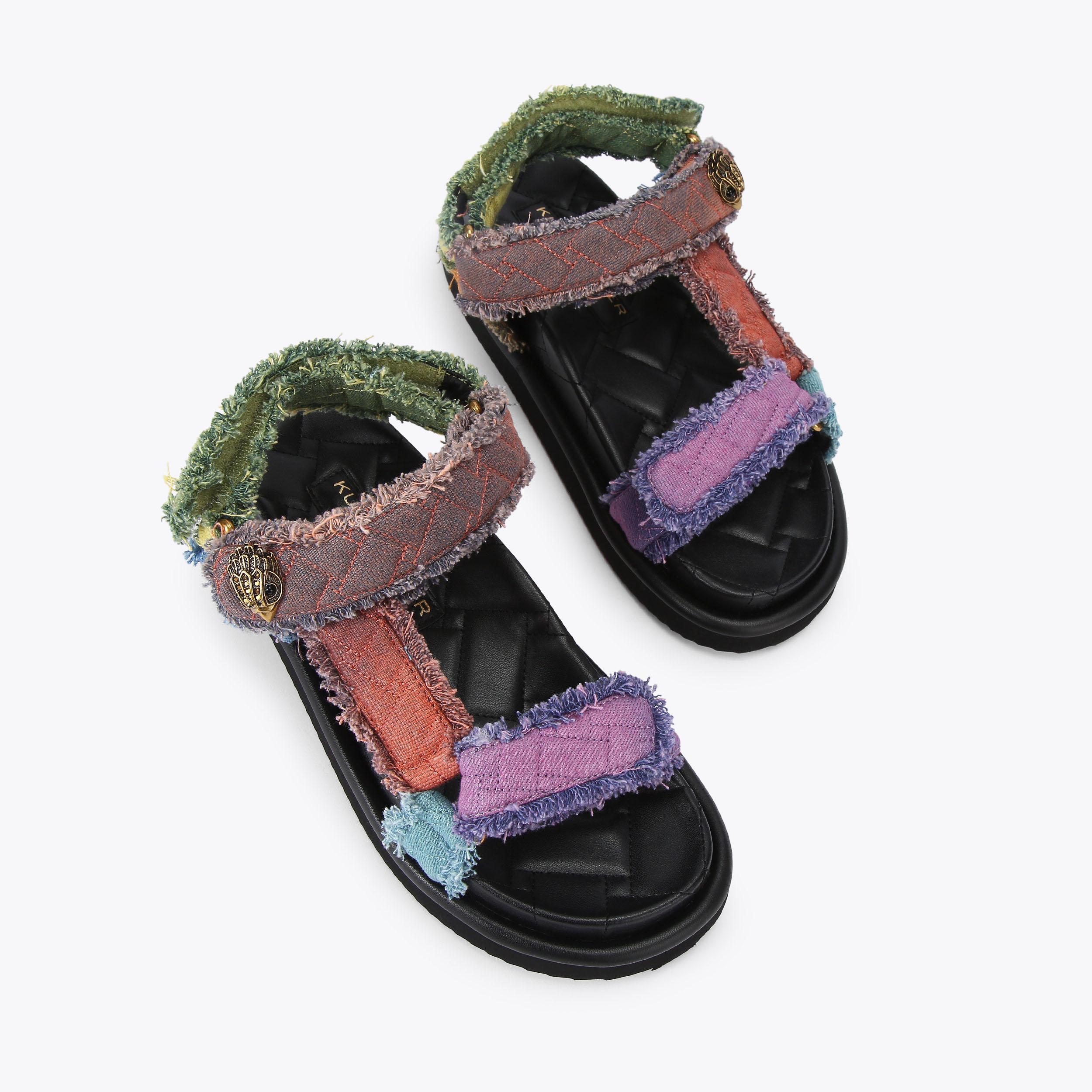 サンダル・ミュール   ORSON NOS SANDALS ORSON CROSS SCALLOP Metallic Multi-colour Sandals by KURT