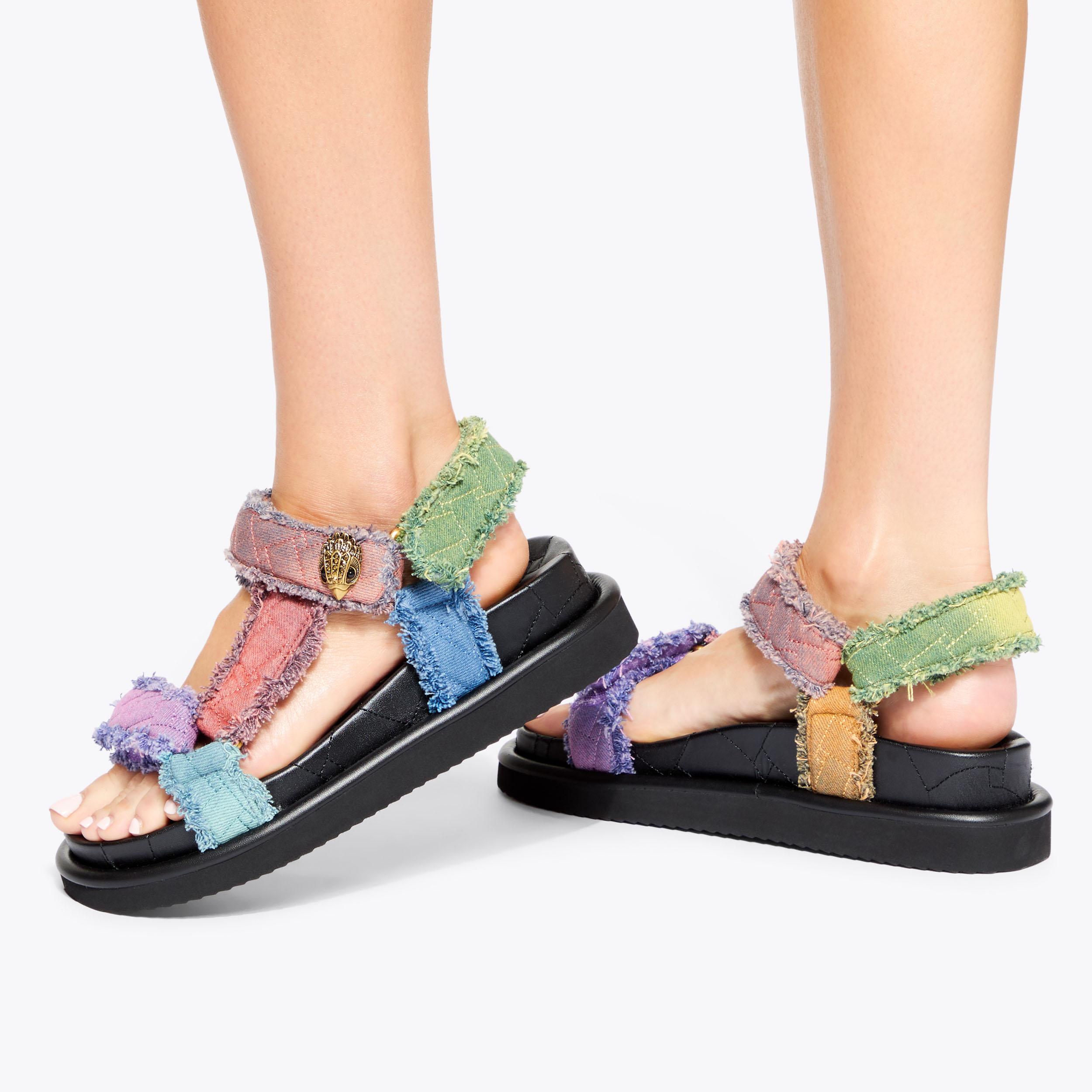 サンダル・ミュール   ORSON NOS SANDALS ORSON SANDAL Denim Rainbow Chunky Sandal by KURT GEIGER LONDON