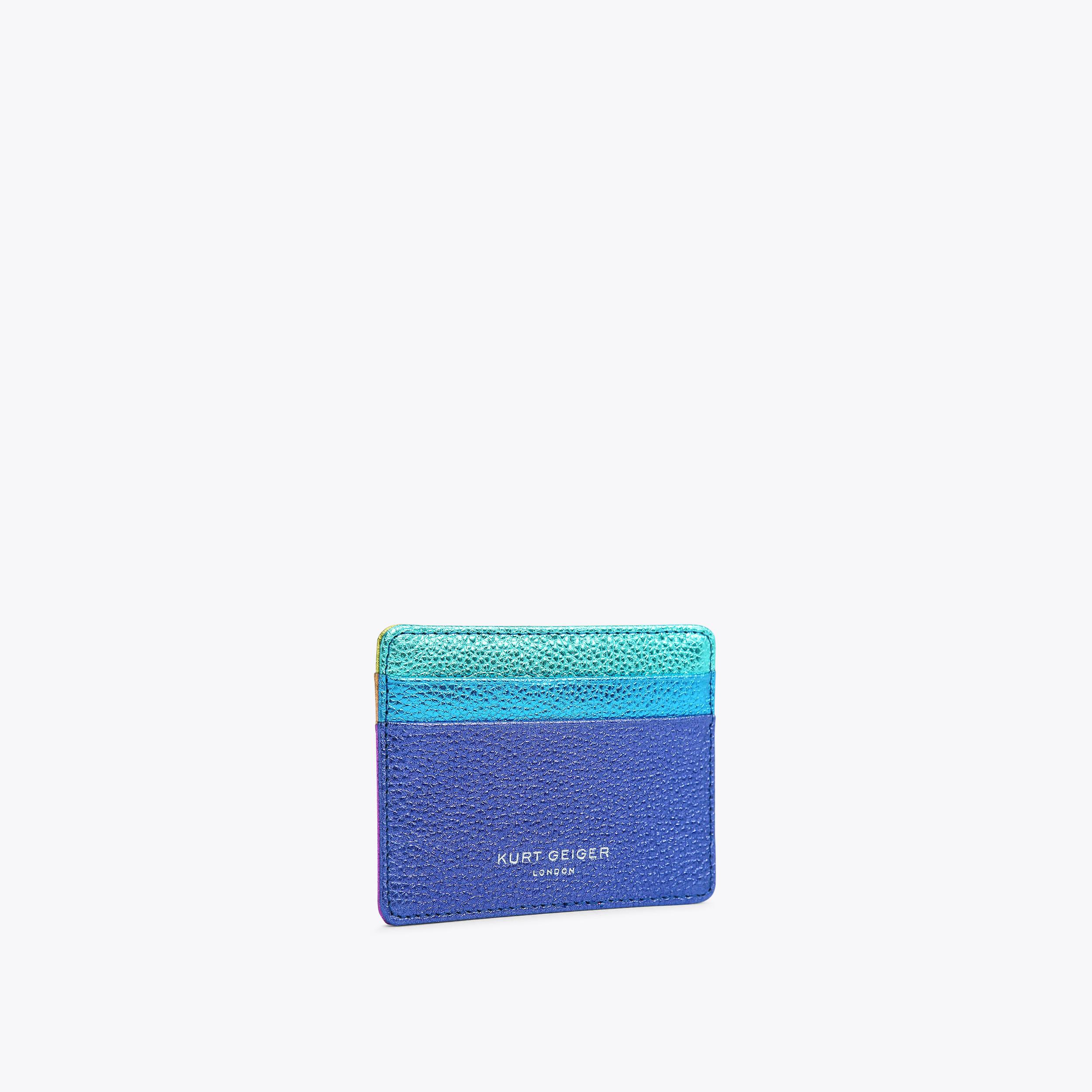 LEATHER CARD HOLDER Blue Mult Other Rainbow Colored Card Holder by KURT