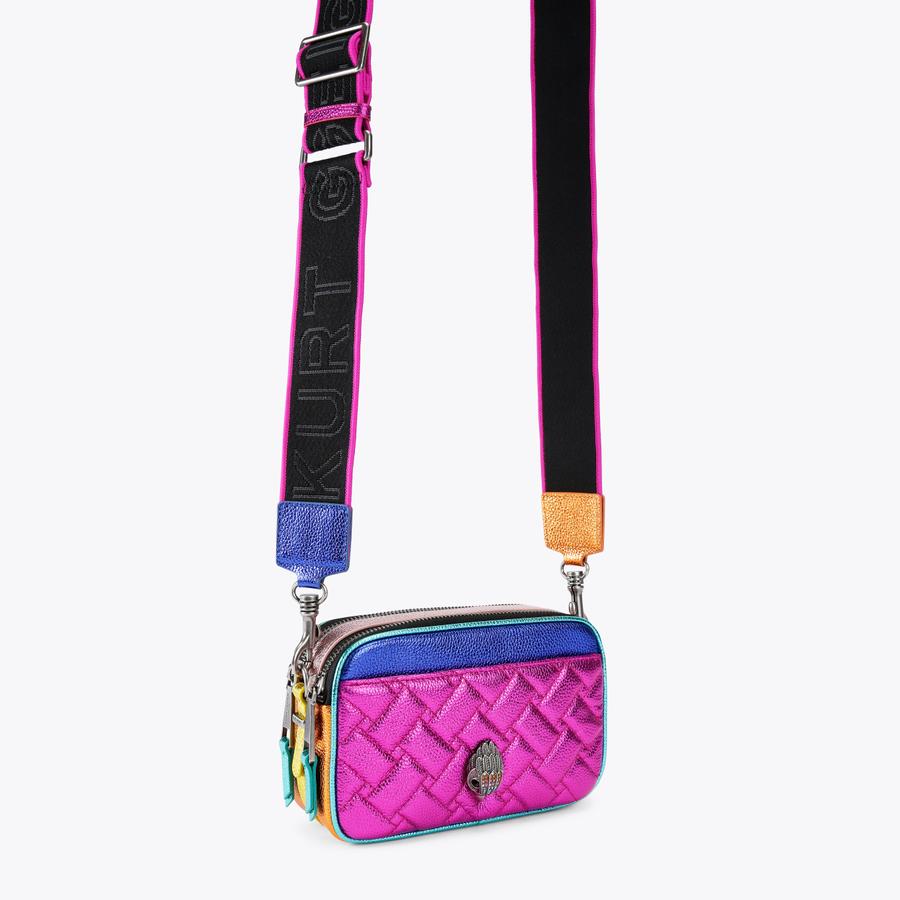 Fuchsia Metallic Dual Zip Camera Bag | Kurt Geiger