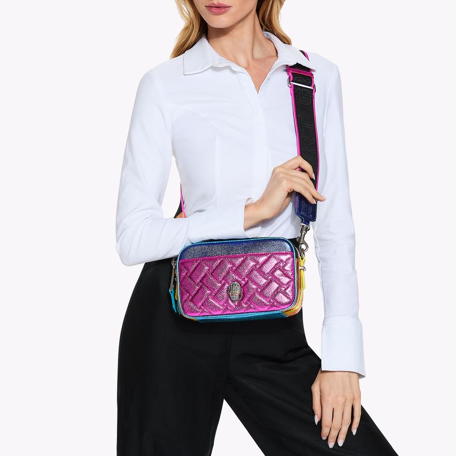 Fuchsia Metallic Dual Zip Camera Bag | Kurt Geiger