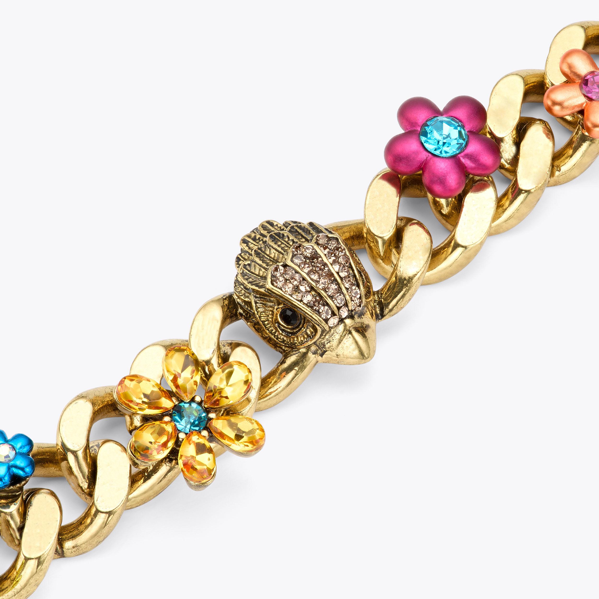 FLORAL EAGLE BRACELET Antiqued Brass Chain Bracelet by KURT 