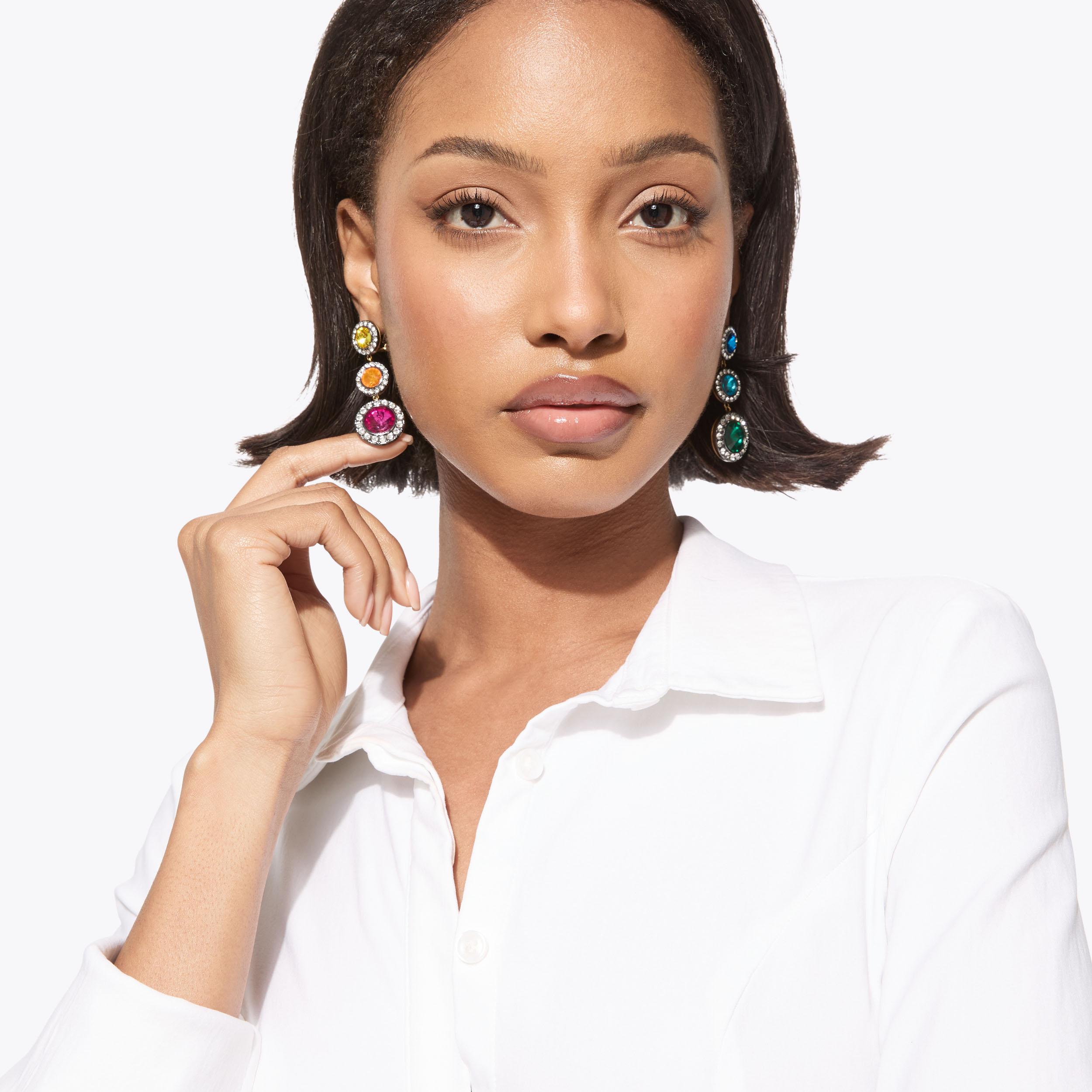 OCTAVIA LINEARS Crystal Linear Drop Earrings by KURT GEIGER LONDON