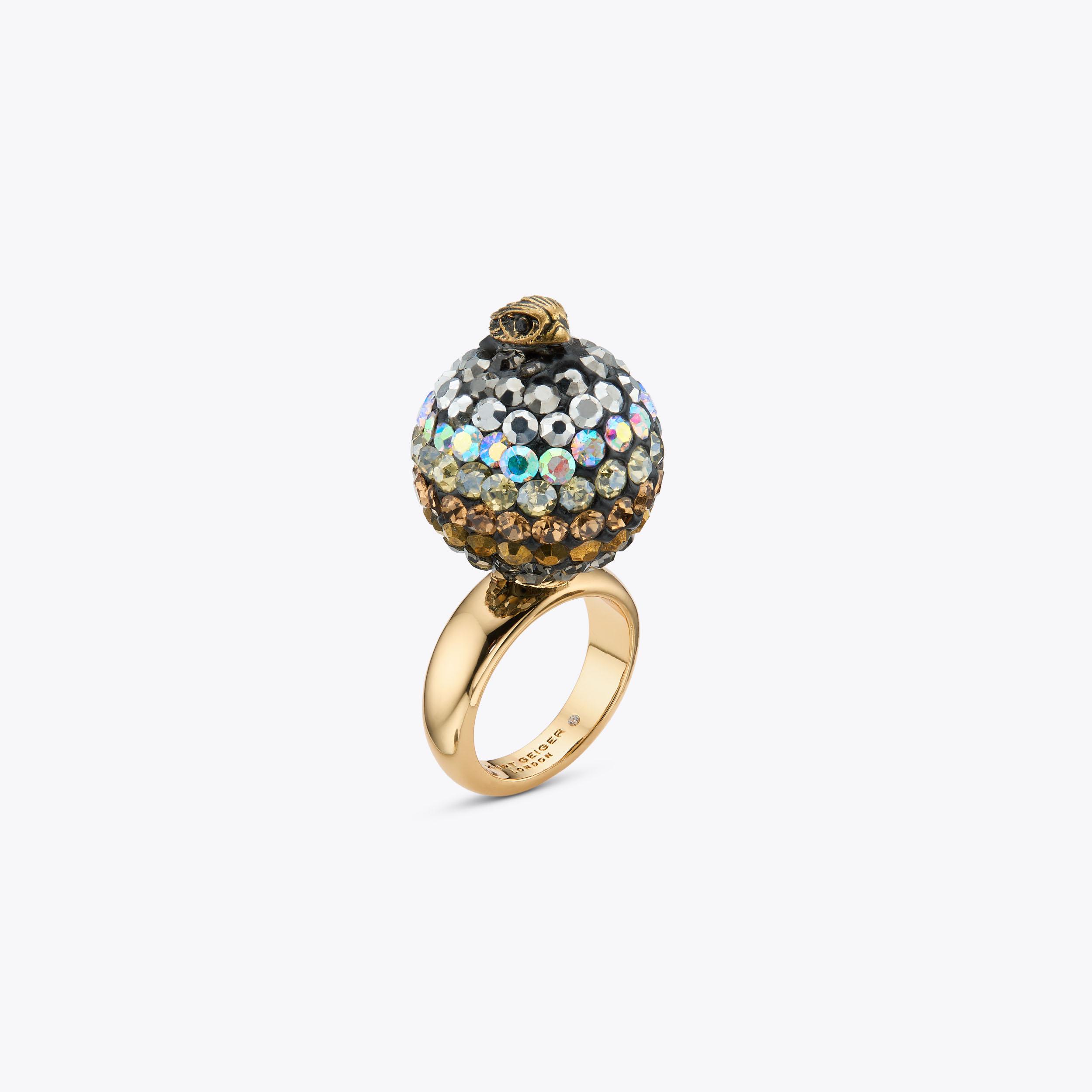 【R&B】Jewel White Cubic Zirconia Rhodium And 18K Yellow And Rose Gold