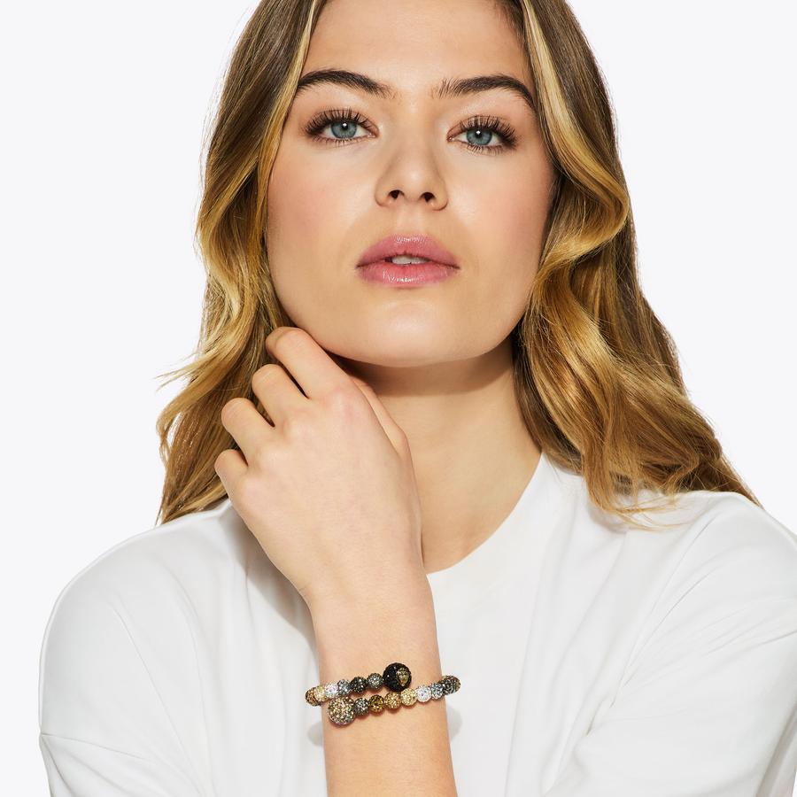 MURRAL ミューラル Dripping clear bracelet Clear Crystal Bubble Cluster Stretch Pageant Bracelet on