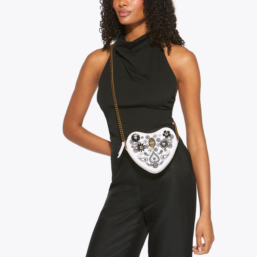 KENSINGTON HEART X FLOWER Bone Stitched Heart Cross Body