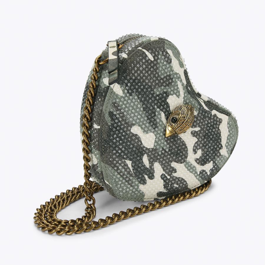 FABRIC KENSINGTON HEART X Camouflage Heart Cross Body Bag by Kurt