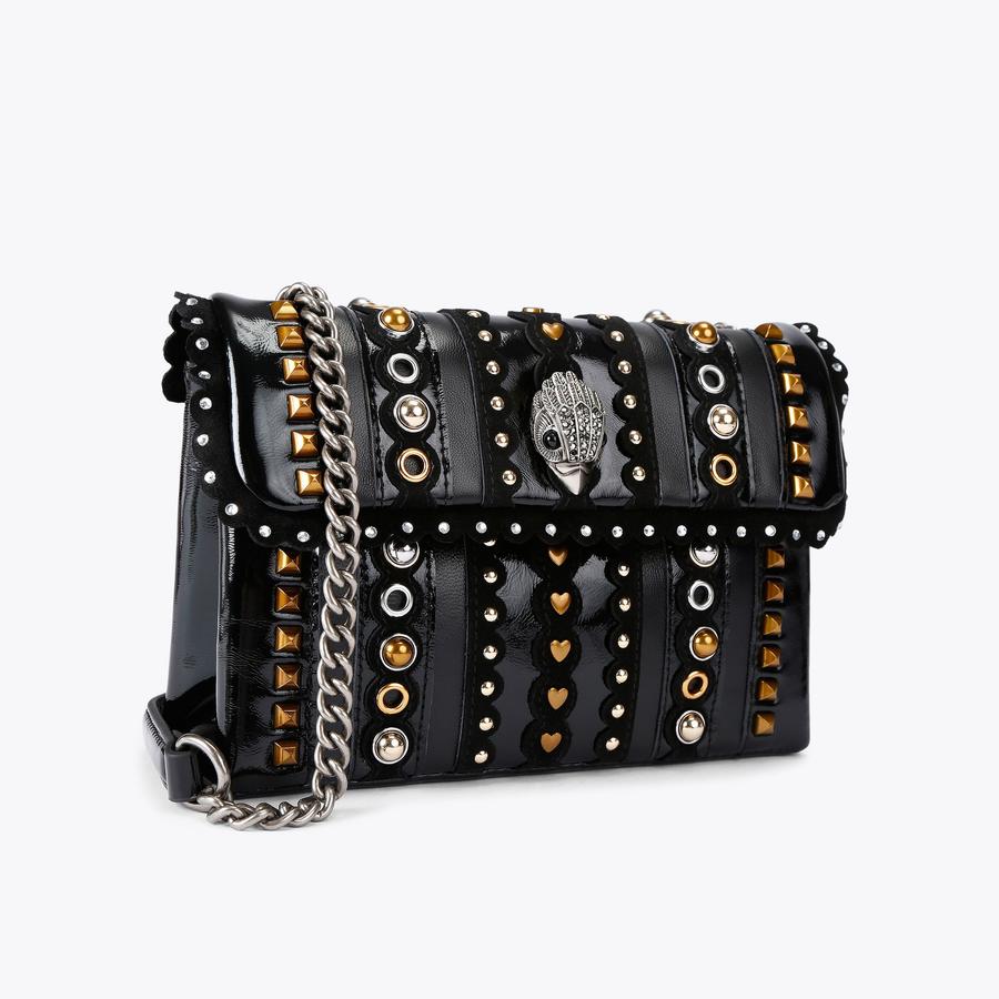Black Studded Leather Kensington Bag | Kurt Geiger