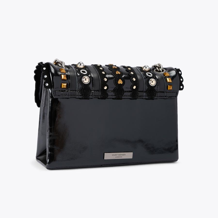 MD KENSINGTON STUDS Black Studded Leather Purse by KURT