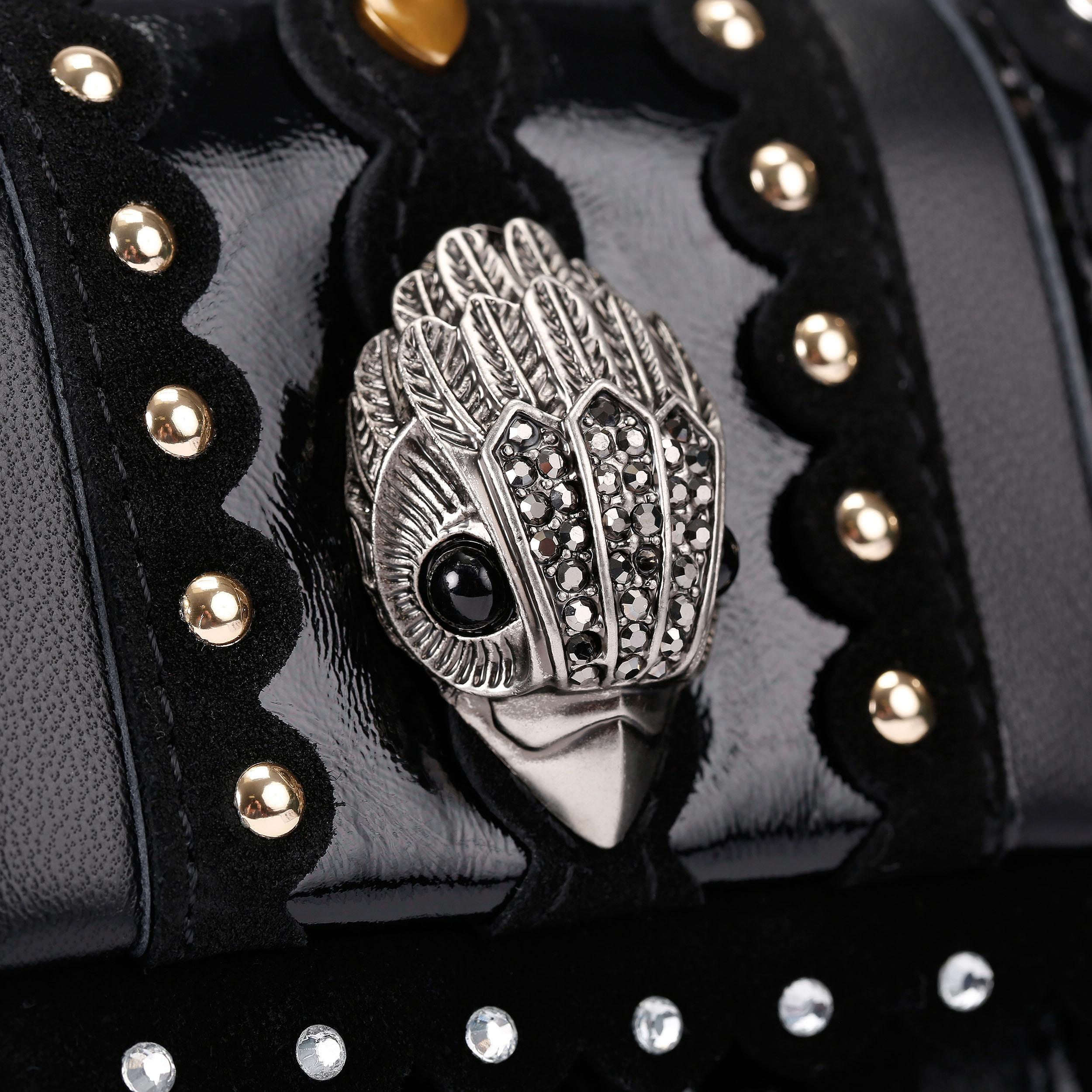 MD KENSINGTON STUDS Black Studded Leather Purse by KURT