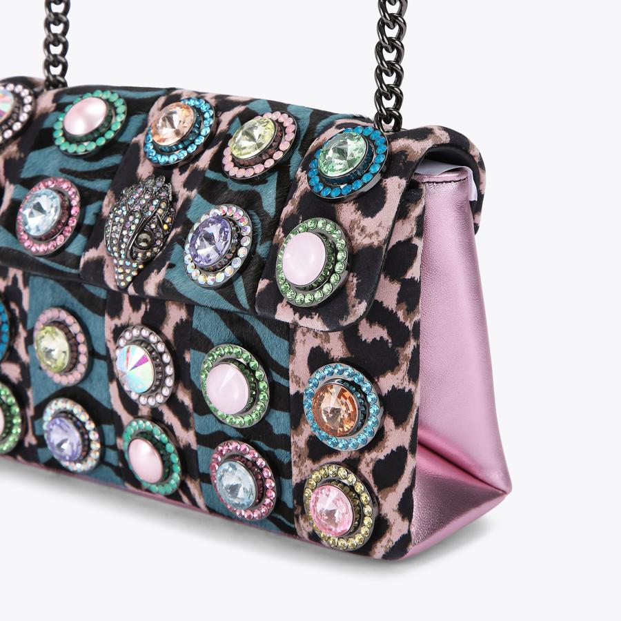 MD KENSINGTON OCTAVIA Blue And Pink Animal Print Cross Body