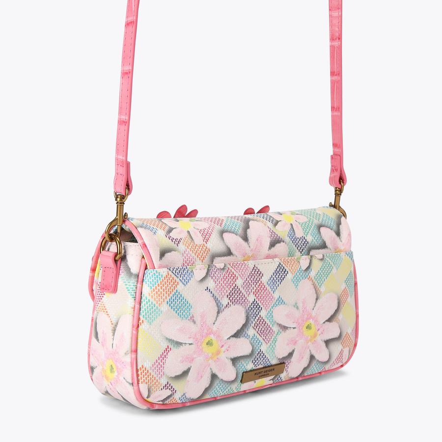 CAMDEN FLAP SH FLOWER Rainbow Monogram Shoulder Purse by