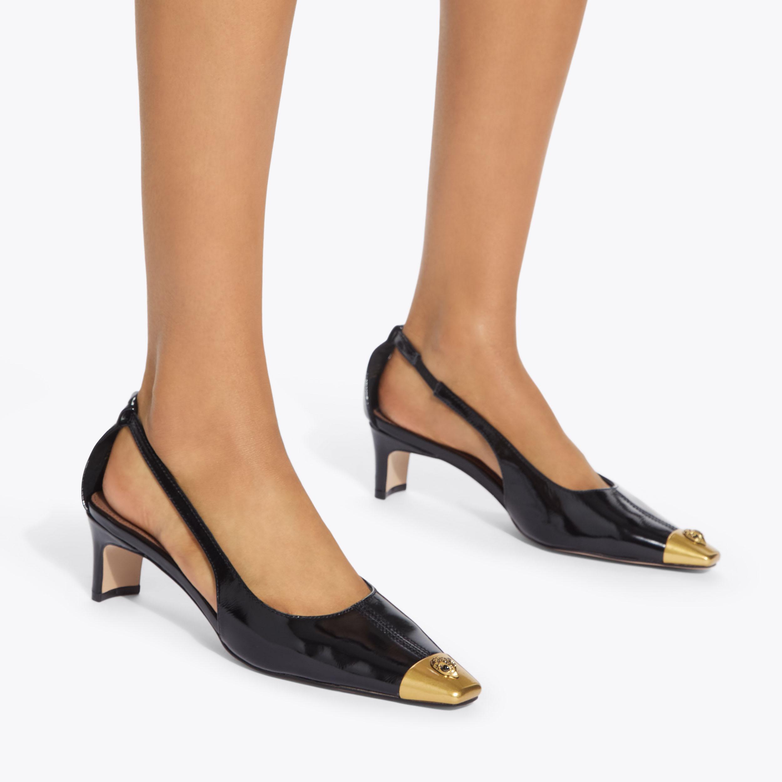 Black Slingback Court Heel Regent Open Court | Kurt Geiger
