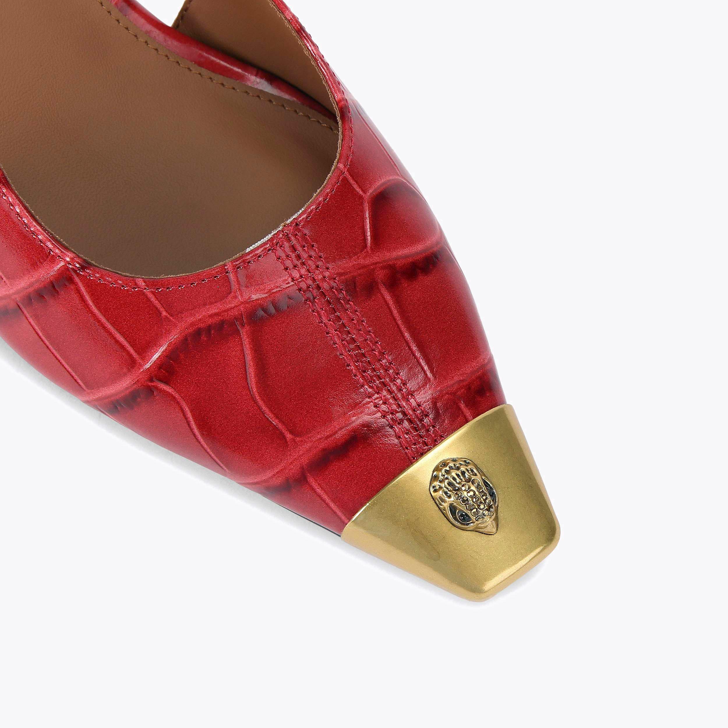Red Croc Leather Regent Heels | Kurt Geiger