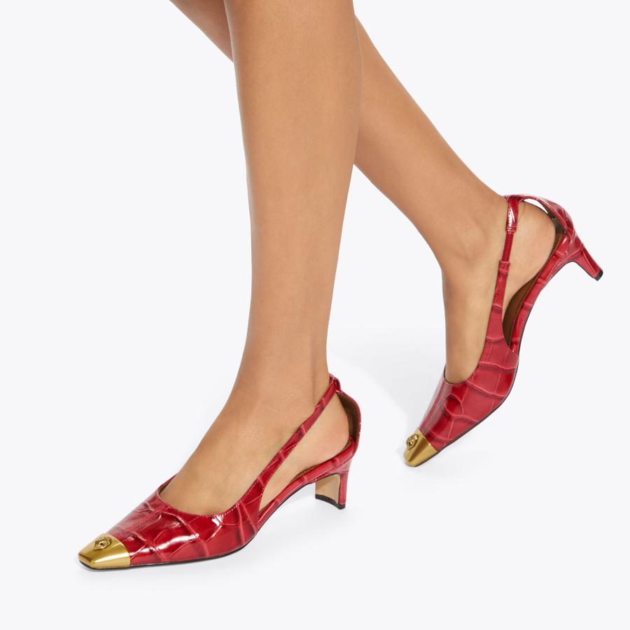 Red Croc Leather Regent Heels | Kurt Geiger
