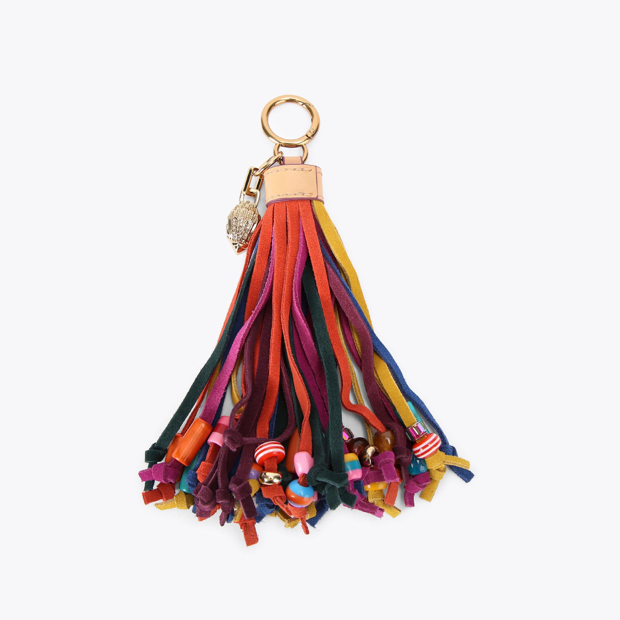 Santaku サンタク Diamond Tassel Charm タッセル TASSEL BEADS CHARM Beaded Suede Bag Charm by KURT GEIGER LONDON