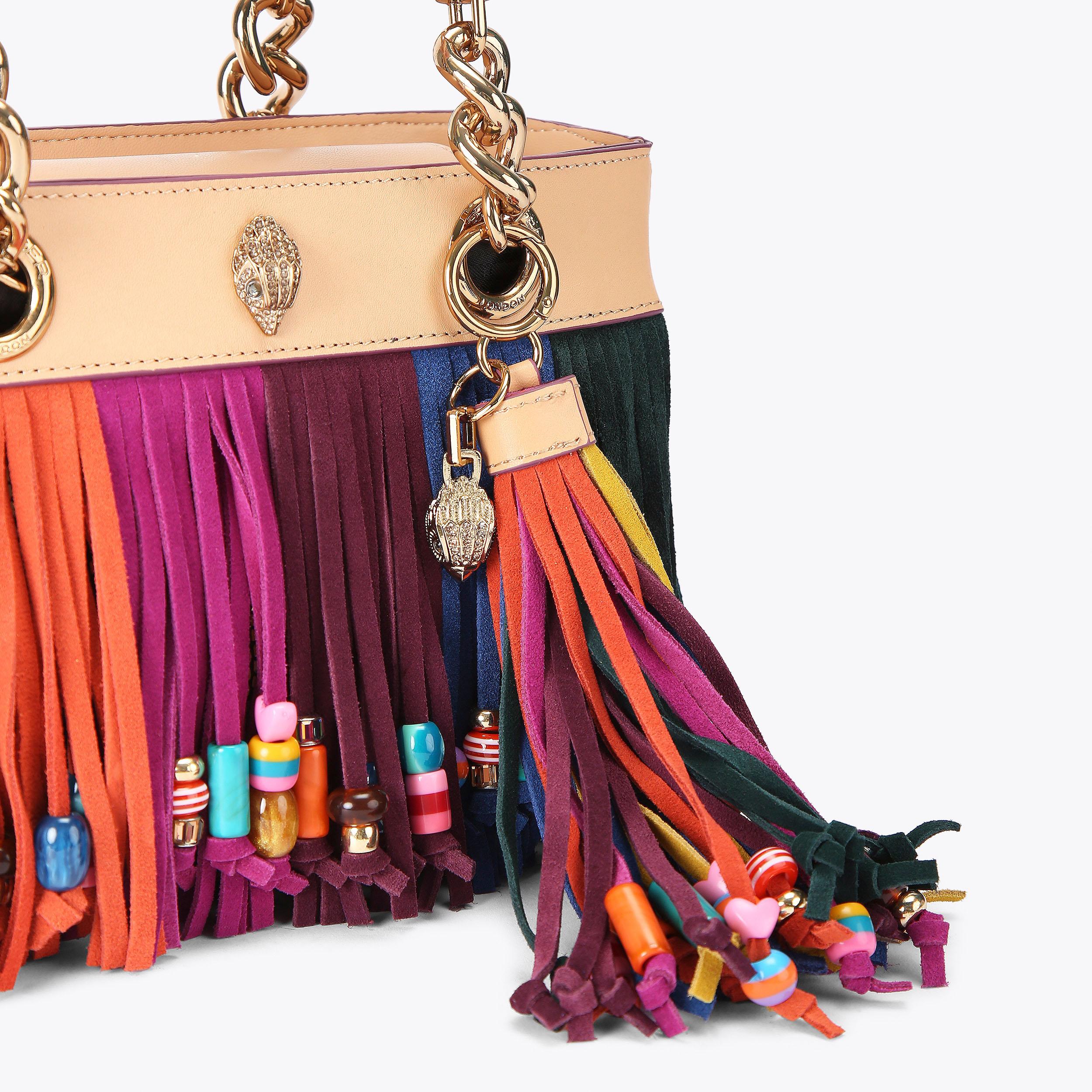 Tassel Beaded Suede Bag Charm | Kurt Geiger