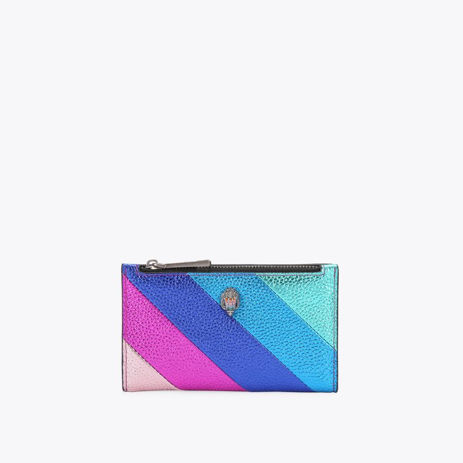SOFT WALLET KENSINGTON L Pastel Striped Leather Wallet by