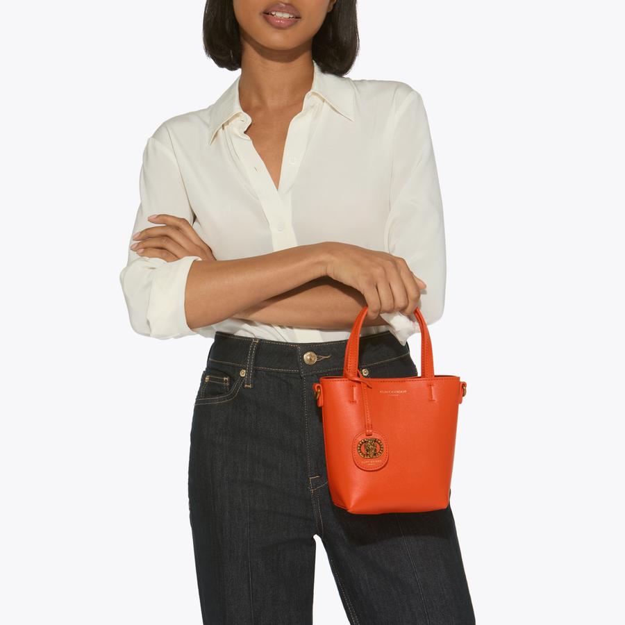 Chelsea Shopper Bag Orange Leather Mini Bag | Kurt Geiger