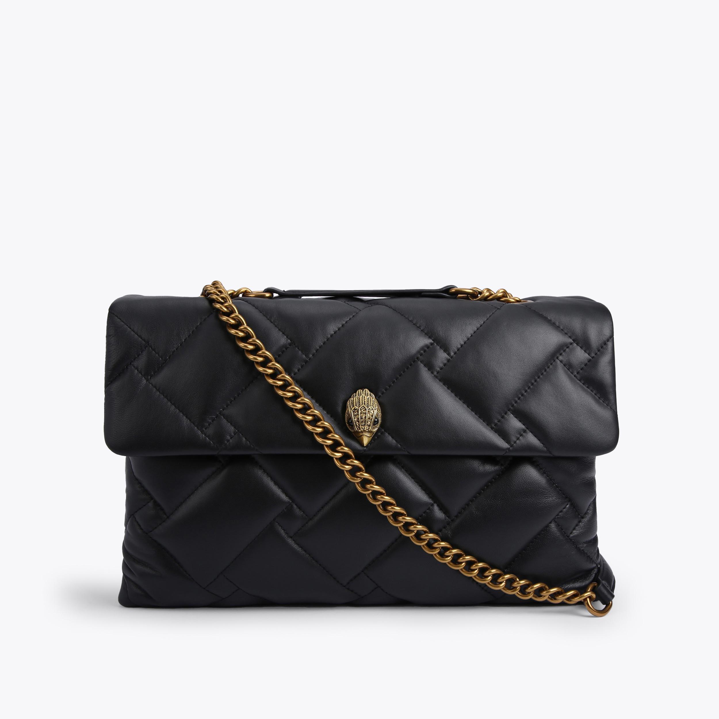 KENSINGTON SOFT XXL BAG Black Leather Quilted Oversized Bag by