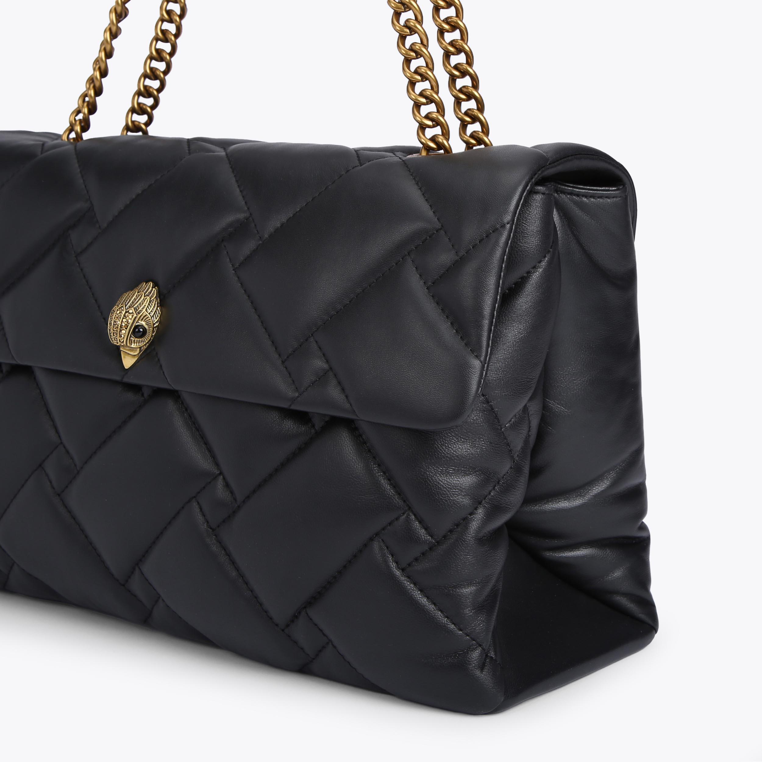 KENSINGTON SOFT XXL BAG Black Leather Quilted Oversized Bag by KURT GEIGER  LONDON