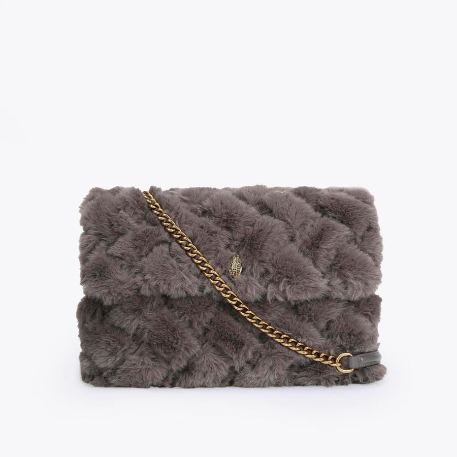 KENSINGTON SOFT XXL BAG XXL Soft Grey Cross Body Faux Fur