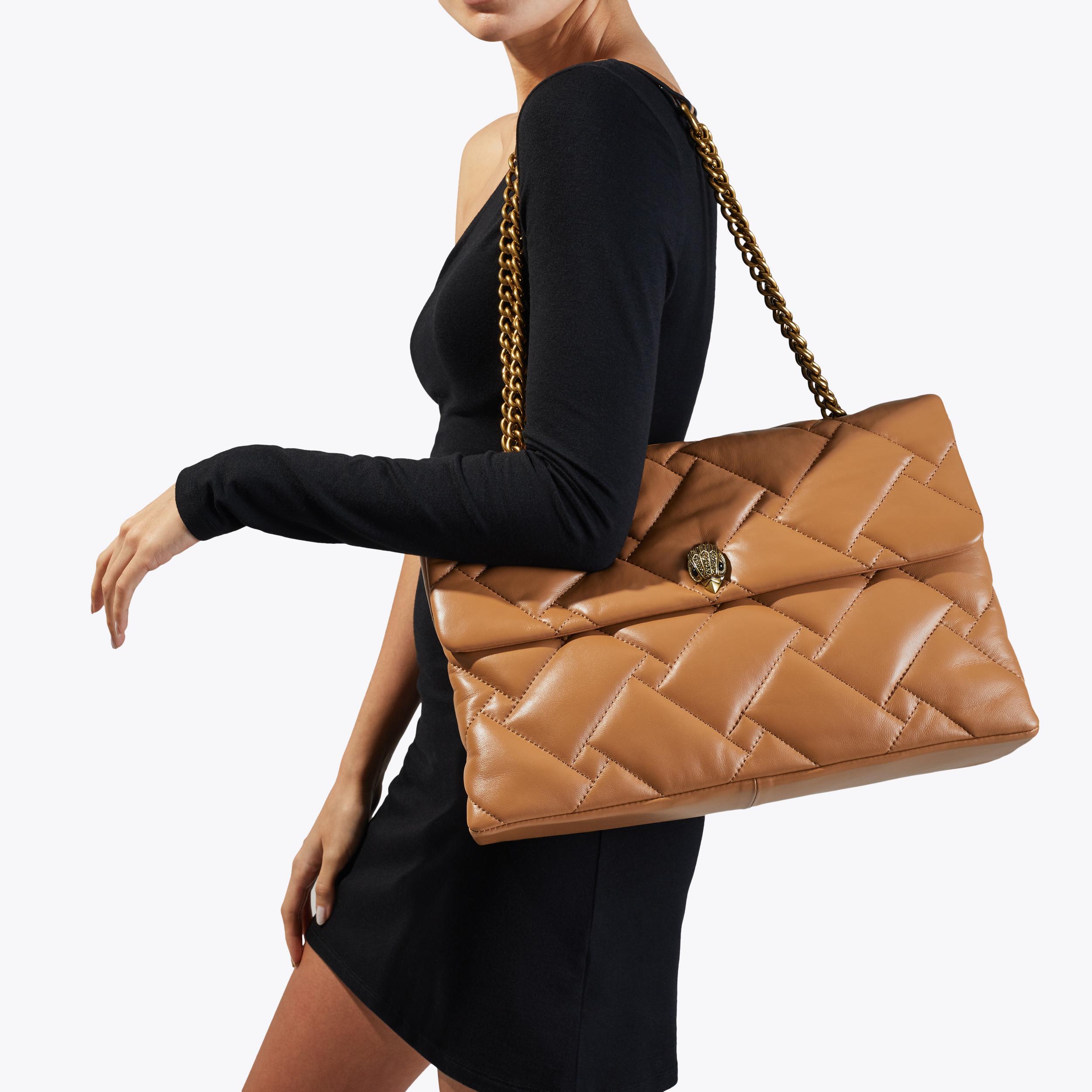 KENSINGTON SOFT XXL BAG Camel Quilted Leather Oversized Bag by KURT